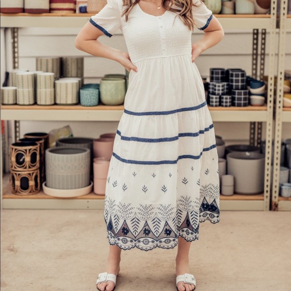 JessaKae Athens Smocked Greek Style Dress SOLD OUT - Picture 1 of 5